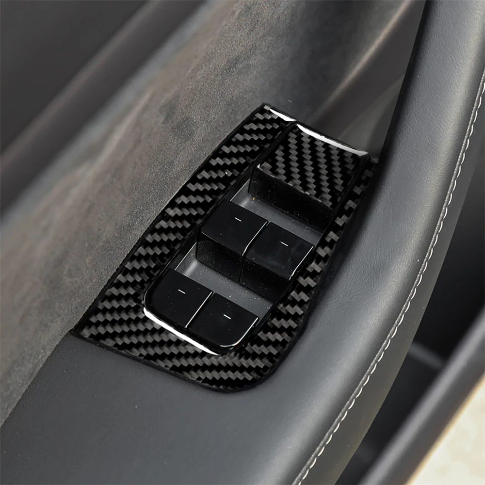 

Carbon Fiber Decoration Exterior Door Handle Steering Wheel Window Adjustment Switch Center Console Sticker for Tesla Model 3