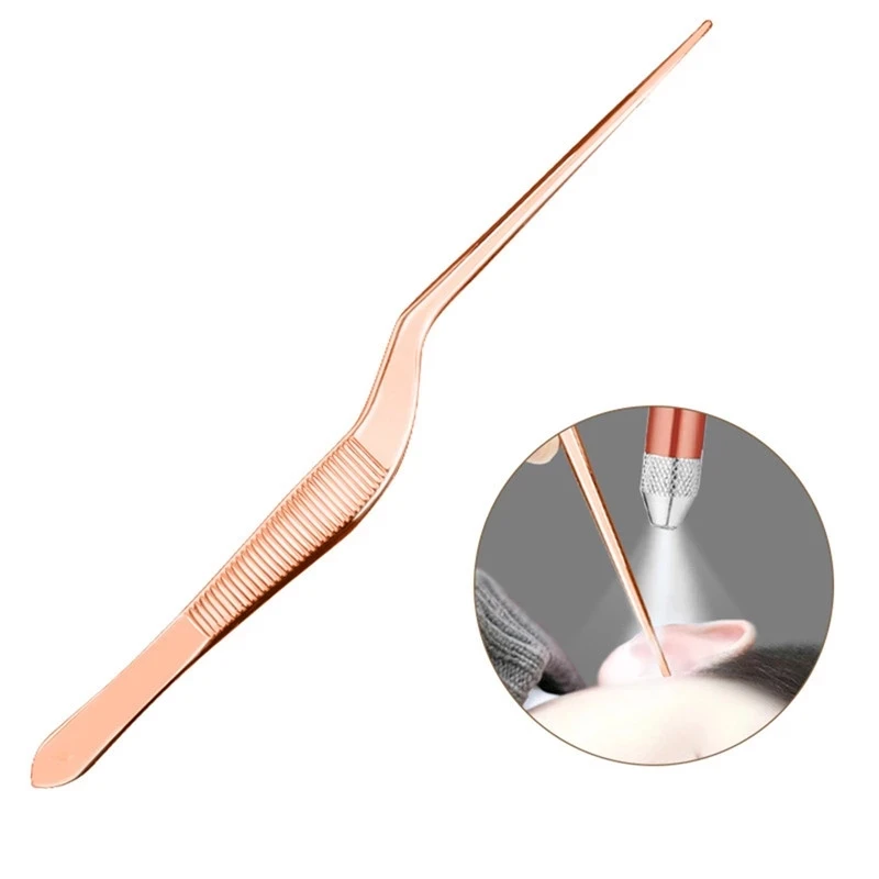 8PCS Set Ear Wax LED Light Pickers Earpick Remover Curette Earwax Cleaner Spoon Ear Care Booger Cleaning Tweezers Forceps Tool 5