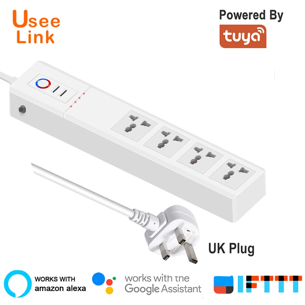 UseeLink Zigbee Smart power Strip универсальные розетки с usb-разъемами Дистанционное Голосовое управление независимо от Tuya - Цвет: Smart Power Strip UK