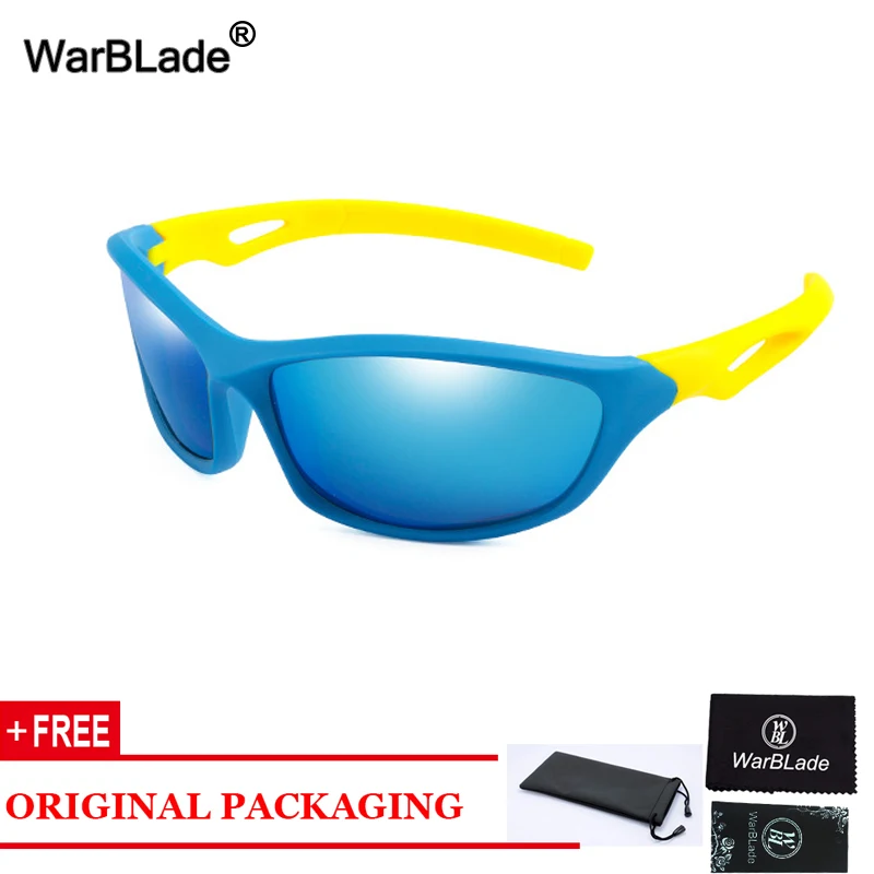 blue blue WarBlade Новые Детские поляризованные солнцезащитные очки для мальчиков и девочек UV400 детские солнцезащитные очки силиконовые детские очки oculos de sol - Цвет линз: blue blue