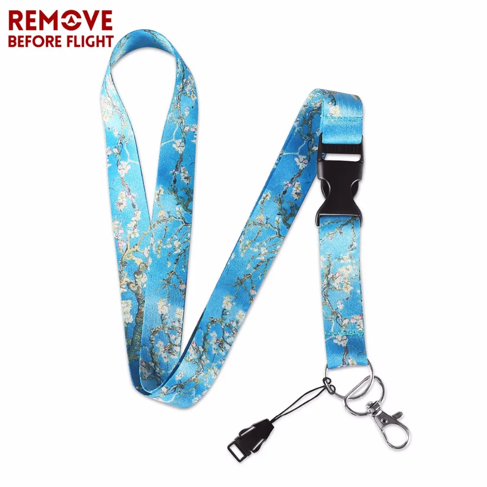 blue flower lanyards