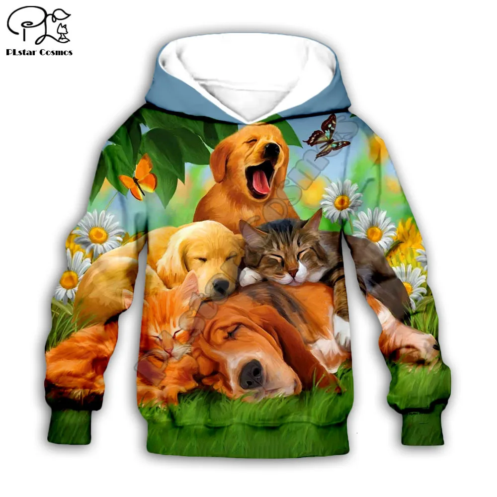 

Kids 3D Golden Retriever print kawaii Cat hoodies child baby boy girl autumn Sweatshirt zipper jacket Dogt shirt Pant short