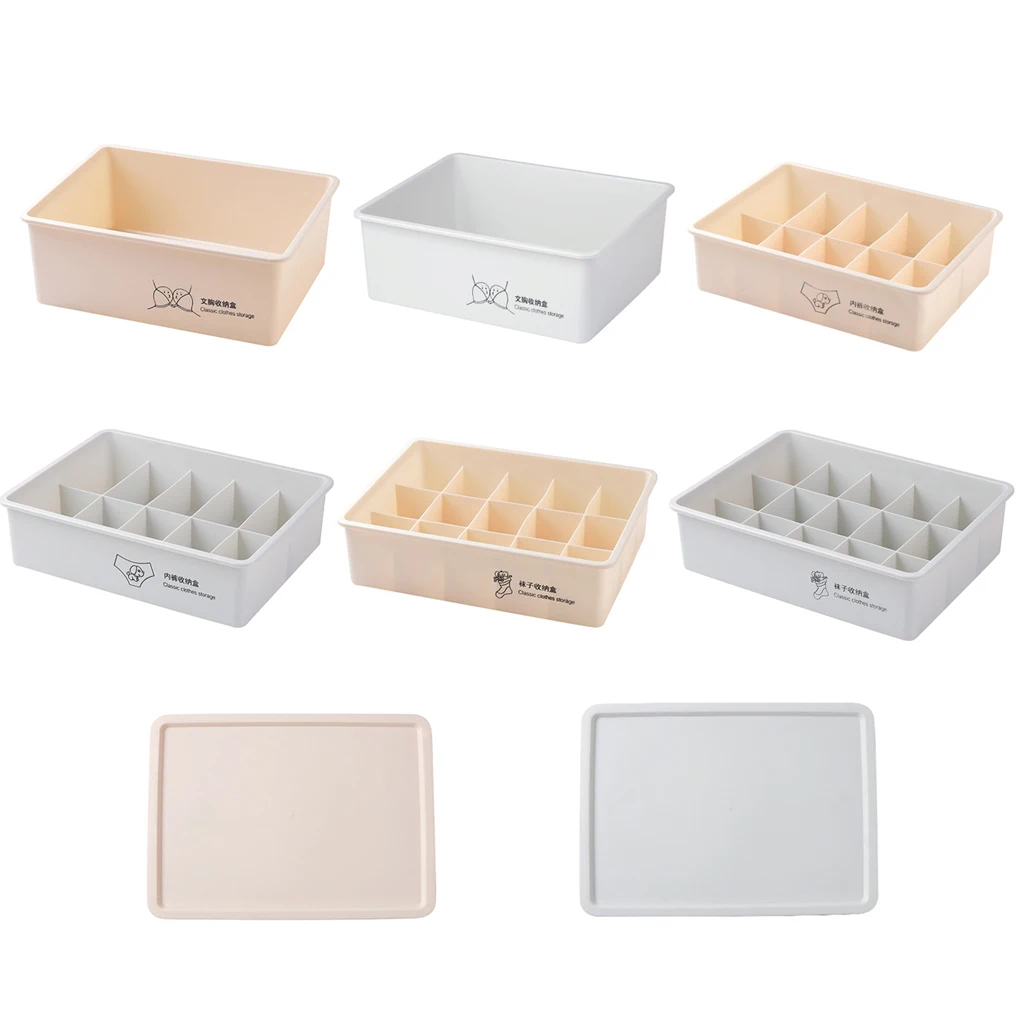

New Stylish Underwear Sock Storage Box Divided Stackable Plastic Drawer Organizer For Bra Panties 2020 Clothing Drawer Organizer