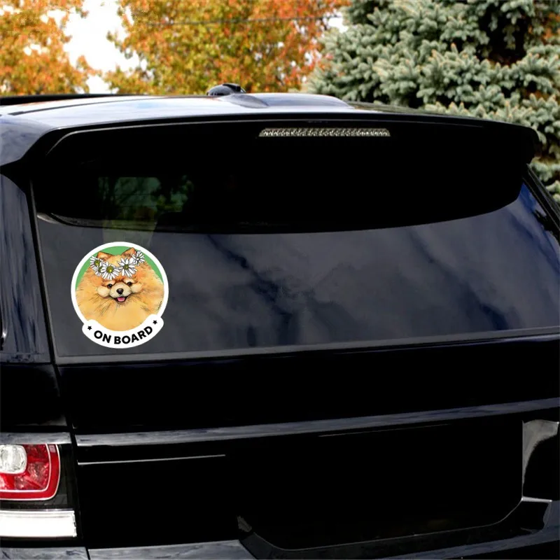 Tri Mishki WCS772#14*15,2 см собака померанский на доске автомобиля стикер цветные Переводные изображения аксессуары для мотоциклов наклейка s