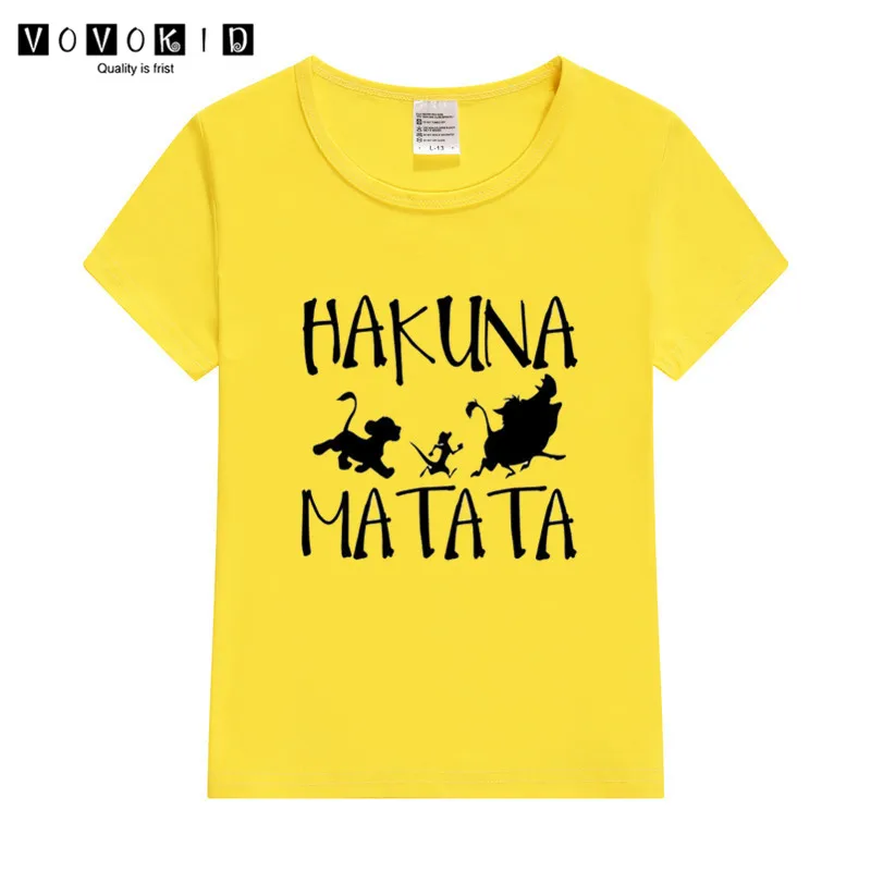 Little Girl Boy Hakuna Matata Funny Cartoon T-shirt Chlidren Baby Summer The Lion King Top Baby T Shirt Thanksgiving Shirt