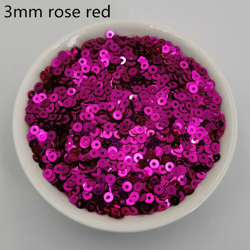 04 rose red 3 мм 11 г/лот плоские круглые ПВХ свободные блестки для рукоделия блестки Швейные сумки для одежды обувь дизайн ногтей DIY аксессуары Блестящие Блестки - Цвет: 04 rose red