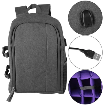 

Outdoor Large Travel DSLR SLR Camera Backpack Waterproof Anti-theft Nylon Bag with USB Port Camera Backpack