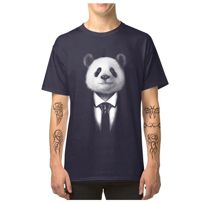 Mr._Panda_1094 Family Tops Tees Short Sleeve for Men 100% Cotton Summer Autumn O-Neck Tshirts Simple Style Tee Shirt Slim Fit Mr._Panda_1094 navy