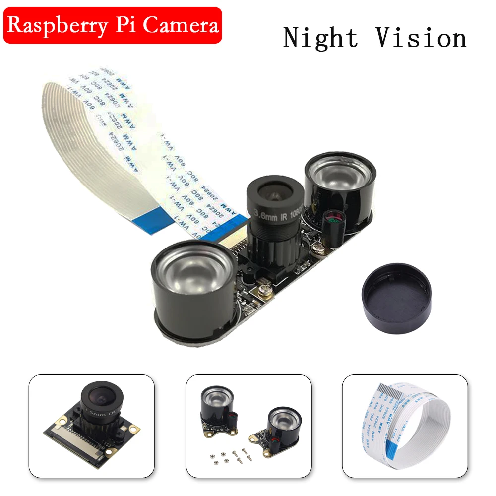 

Raspberry Pi 3 Night Vision Camera 5MP Focal Adjustable Video Camera for Raspberry Pi 4 3 Model B 3B 3 B+ Plus