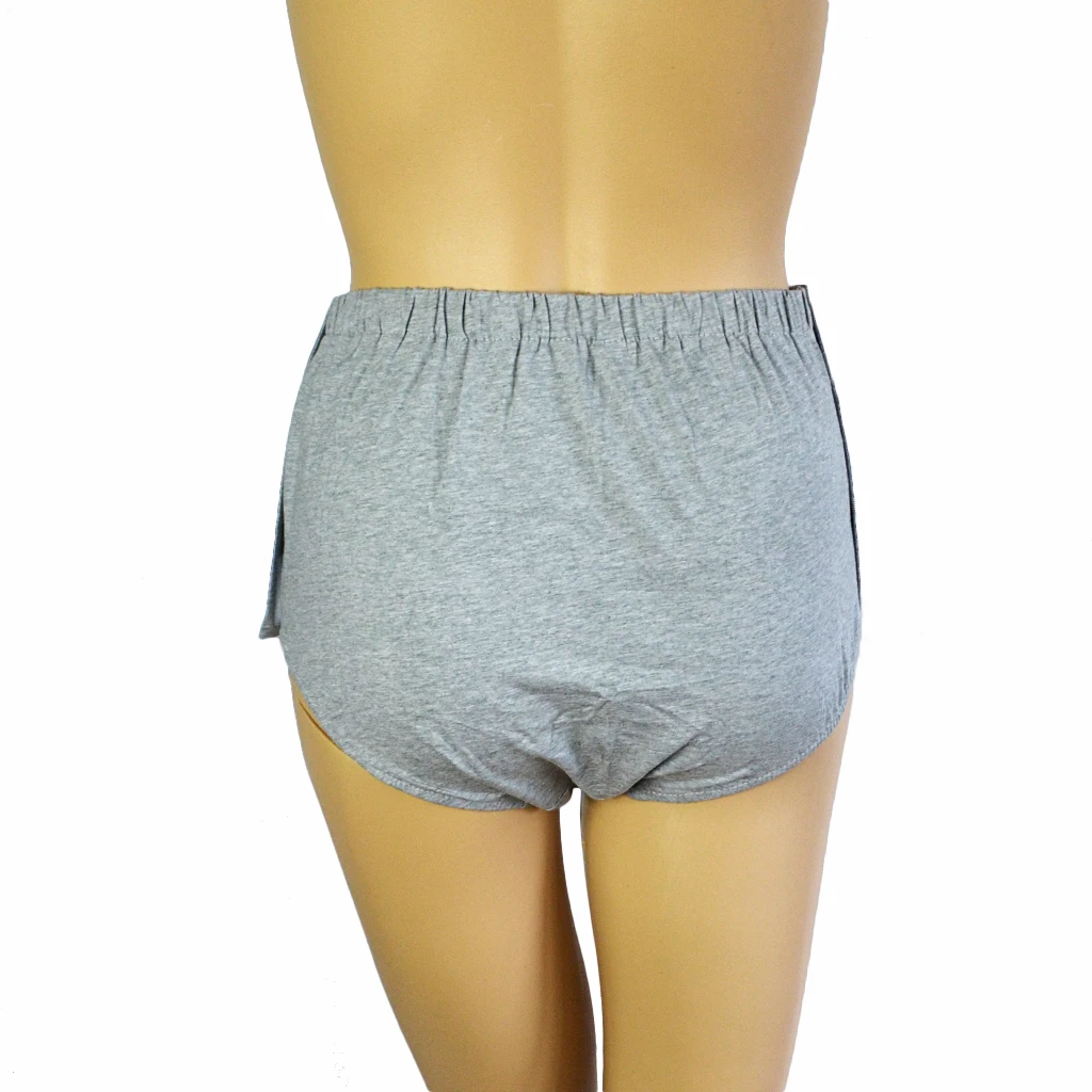 2pcs Reusable Incontinence Briefs Snap-On Underpants Pants Cotton Underwear Washable for Adults Men, Easy to Wear XXL