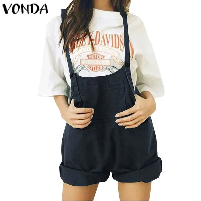 Women Jumpsuits Playsuits Casual Pants Sleeveless Rompers Short Pants VONDA 2020 Summer Sexy Pantalon Bottoms Femininas Women Jumpsuits Playsuits Casual Pants Sleeveless Rompers Short Pants VONDA 2020 Summer Sexy Pantalon Bottoms Femininas