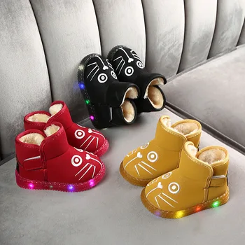 

Baby Girl's Short Boots Non-slip Children's Cotton-padded Shoes Boy's Snow Boots Cute Warm Light Kitten Children's Boots Unisex