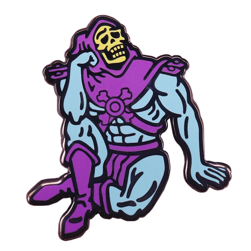 

Skeletor enamel pin contemplative ghost brooch Masters of the universe He-man badge Goth Halloween gift