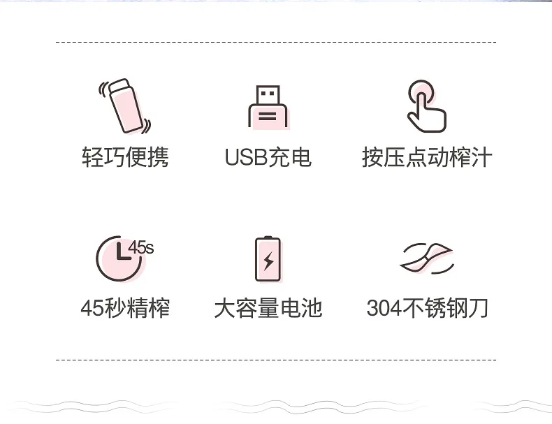 Juice Extractor USB Juice Machine Portable Household Mini Electric Charging Mixer Zhongshan Electrical Appliance Promotional Gif