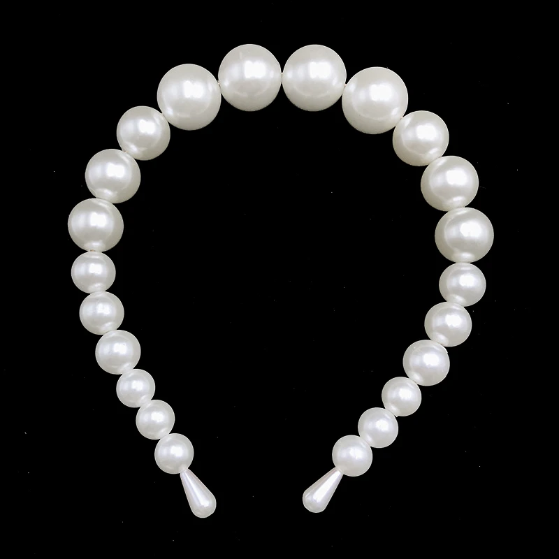 

2019 Fashion Luxury Big Simulation Pearl Hairband For Women Hair Accessories Korean Sweet Lady Head Hoop Bezel Wedding Headdress