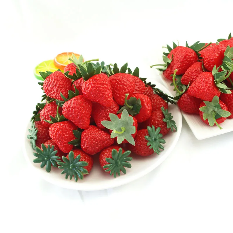 Simulated Strawberry Model Plastic Fake Fruit Decoration Photography Background Props DIY Home Festival Decoration Materials,artificial fruits and vegetables