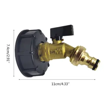 

IBC Tote Faucet Nipple Outlet Nozzle Water Tank Valve Adapter Brass Quick Hose H7ED
