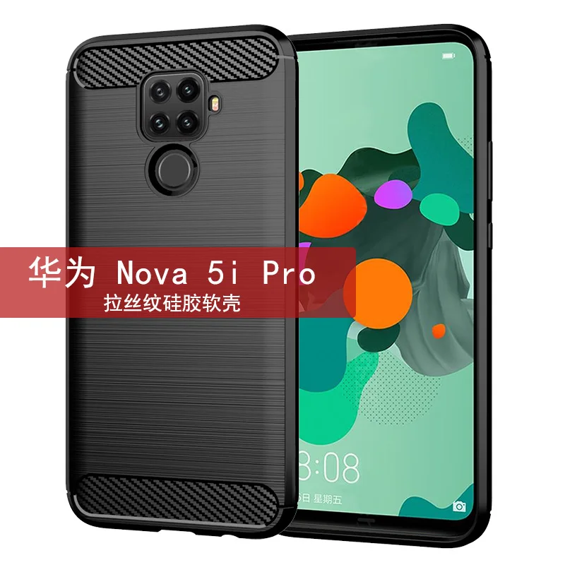 Чехол для huawei Nova 5i PRO, мягкий чехол из углеродного волокна для телефона Nova 5 5i, противоударный бампер