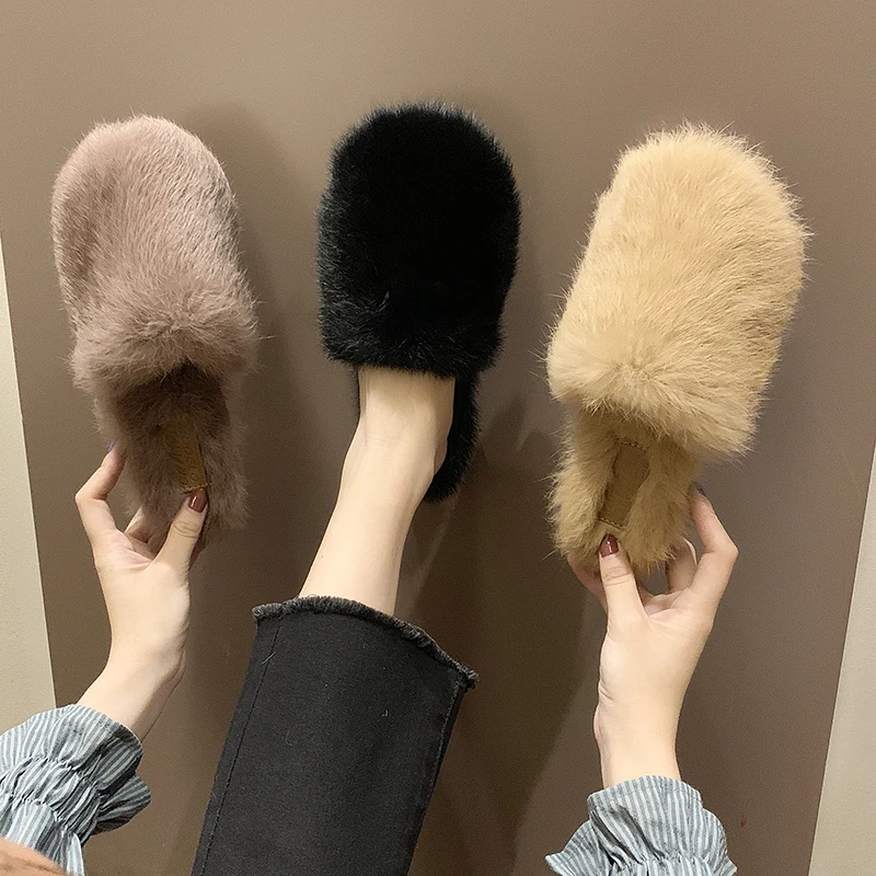 

Flock House Slippers Butterfly-knot Women Shoes 2019 Socofy Luxury Slides Pokemon Plush Low Bedroom New Soft Flat Designer Fur