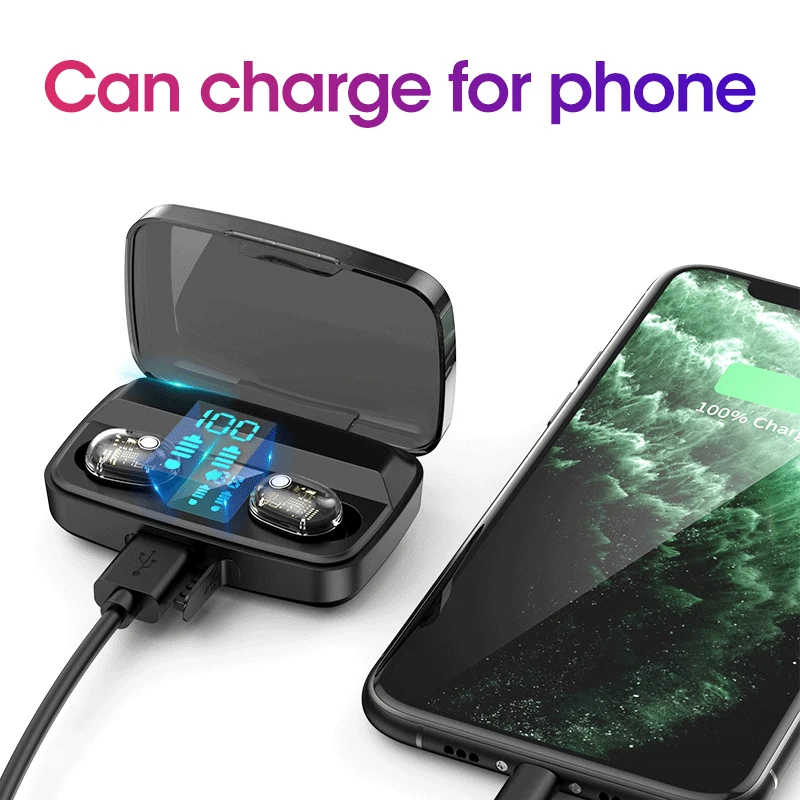 Mini Wireless Headphones Bluetooth Earphones TWS Touch Control With Mic Transparent Sport Headset noise cancelling | Электроника