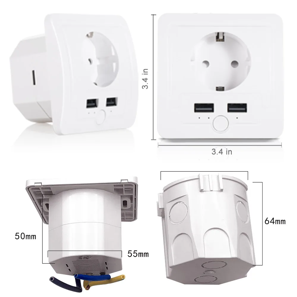 UseeLink Zigbee умная розетка 16A EU USB Мощность Plug работать с Alexa Google Home Изготовитель:
