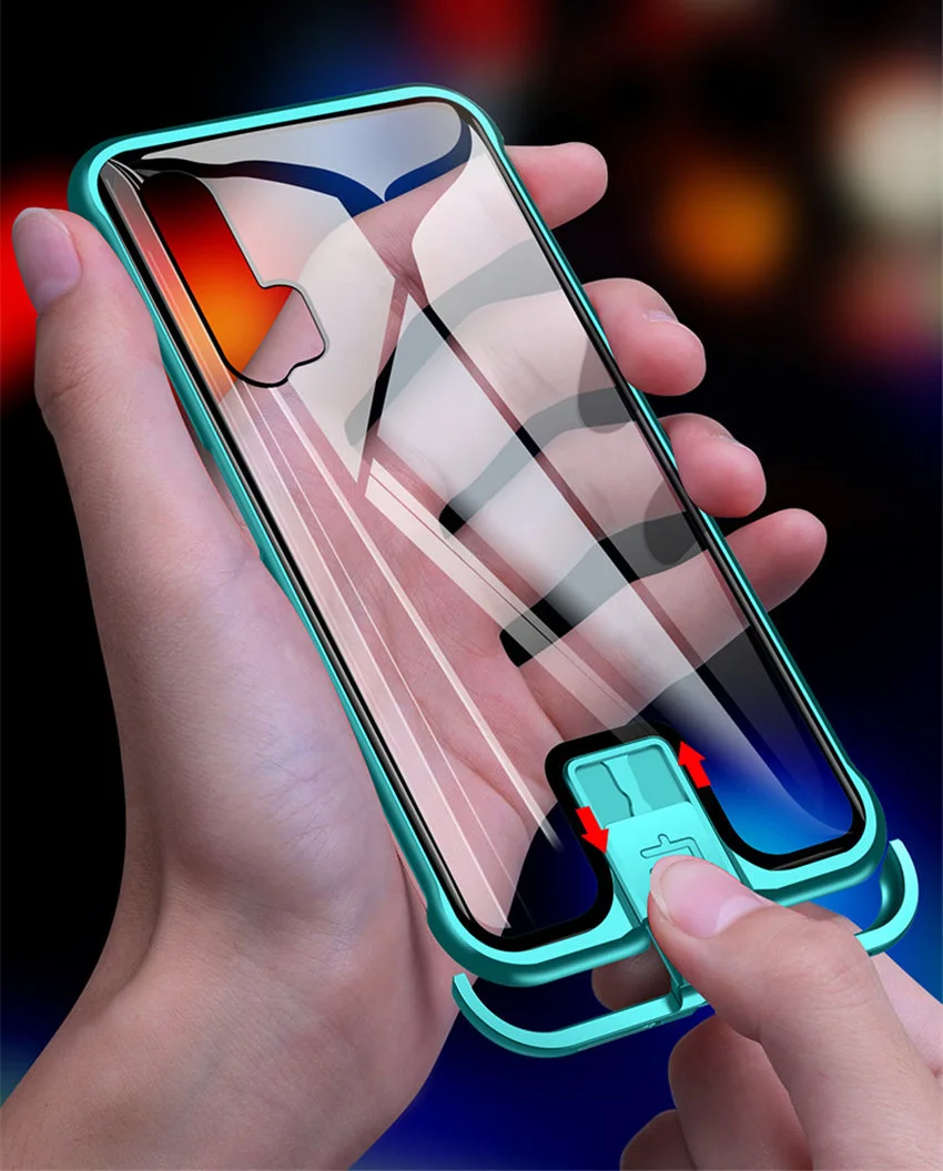 R-just Borderless Series Metal Frame Phone Case For Huawei Honor 20 Protect Case Glass Back Cover Cases For Huawei Honor 20 Pro (3)