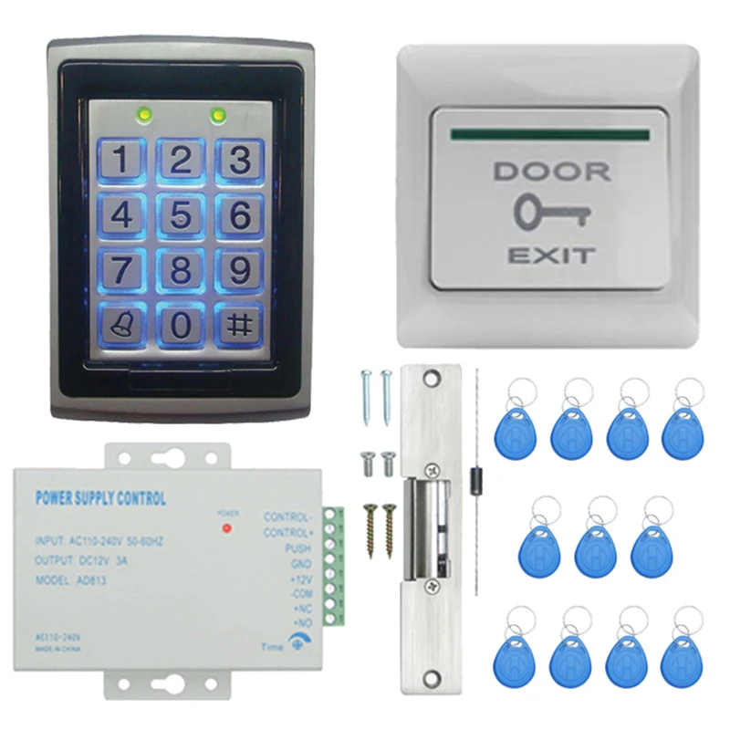 

Door Access Control System, Access Control Card Password Door Home Security System Kit with 150 KA Cathode Lock(TZF005-03)