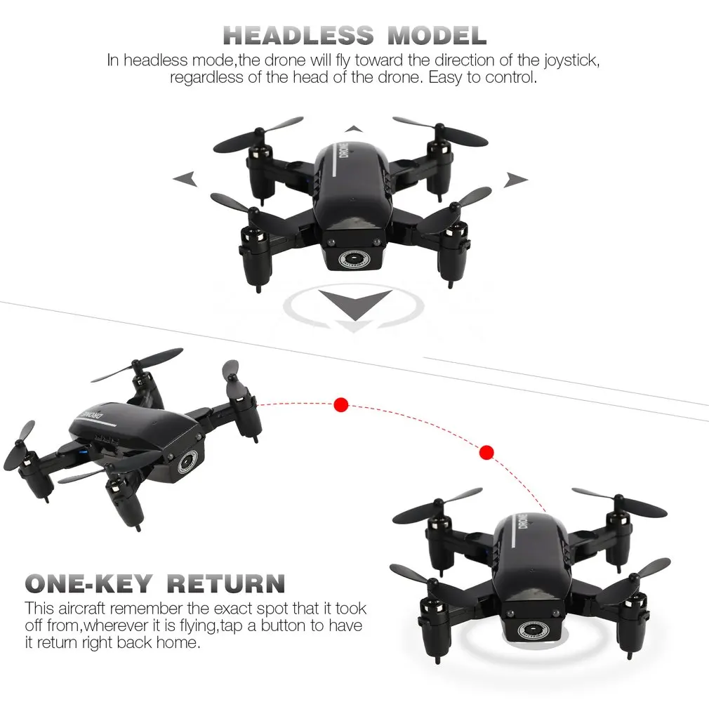 2,4G wifi 0.3MP/720P камера мини складной RC игрушечный Дрон высота удерживает Безголовый один ключ возврат 3D Eversion переключатель скорости Квадрокоптер