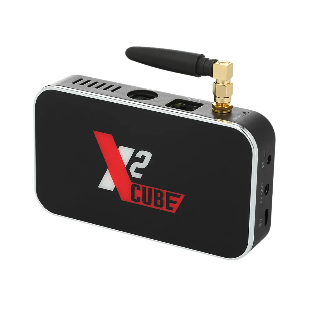 X2 cube Smart Android 9,0 tv Box 4K медиаплеер Amlogic S905X2 2GB 16GB 2,4G/5G WiFi 1000M LAN телеприставка с пультом дистанционного управления