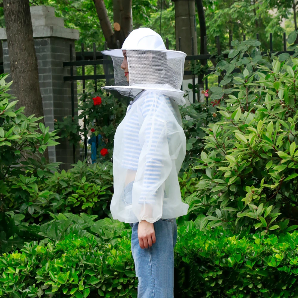 1 комплект Пчеловодство Защитная вуаль Костюм Пчеловодство куртка профессиональный костюм защитный Пчеловодство вуаль халат унисекс(белый