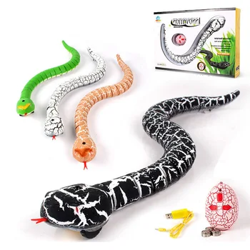 

Infrared Remote Control Rattle Snake Toy Simulation Rattlesnake April Fool's DayRechargeable Remote Control Realistic for Kids