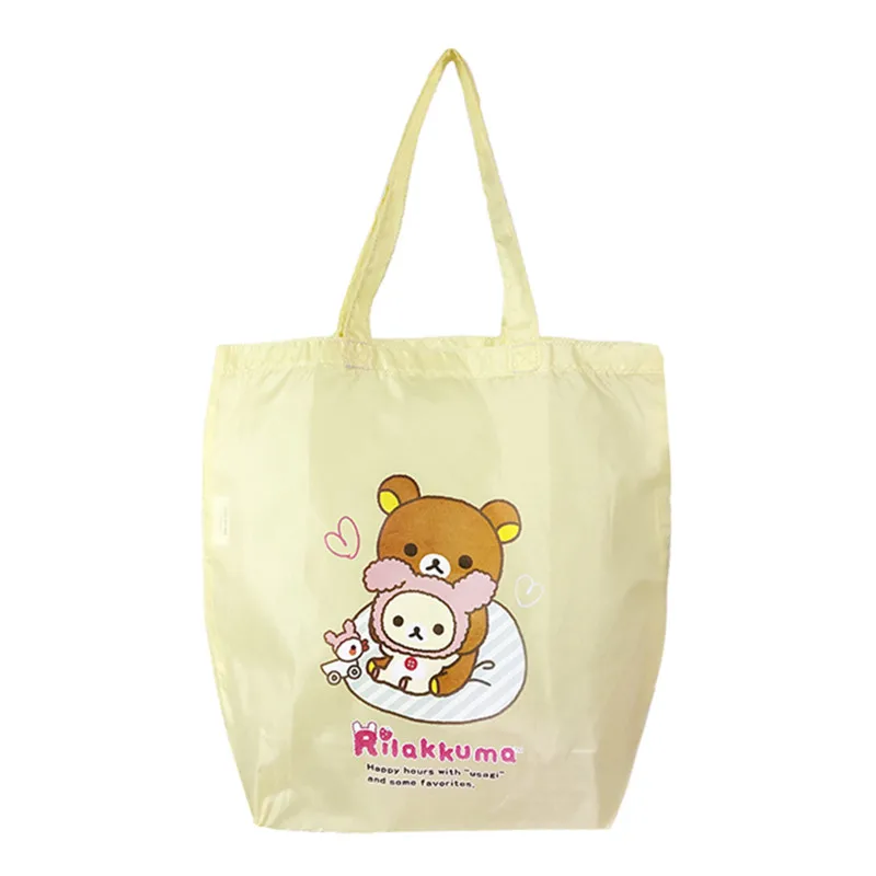Милый мультфильм медведь Rilakkuma большие складные многоразовые сумки для покупок Складная Лампа нейлон сумка шоппер сумка эко продуктовый мешок сумочка