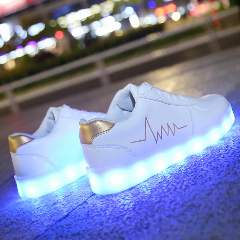 girl princess shoes Size 30-44 New LED Children Glowing Shoes Luminous Sneakers with Girls Light Up Shoes Kids Fashion Sports Running Sneakers leather girl in boots