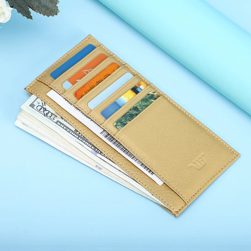 Credit Card Holder Synthetic Leather Wallet Leather Coin Purse Contact's Multi-color Cowhide Leather Women's Credit Card Holder Zipper Coin Purse Simple Female Card Wallet Slim Money Clip