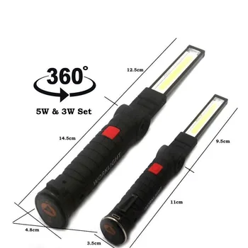 

LED COB Work Light Rechargeable Magnetic Torch Flexible Inspection Lamp Cordless Flashlight YU-Home