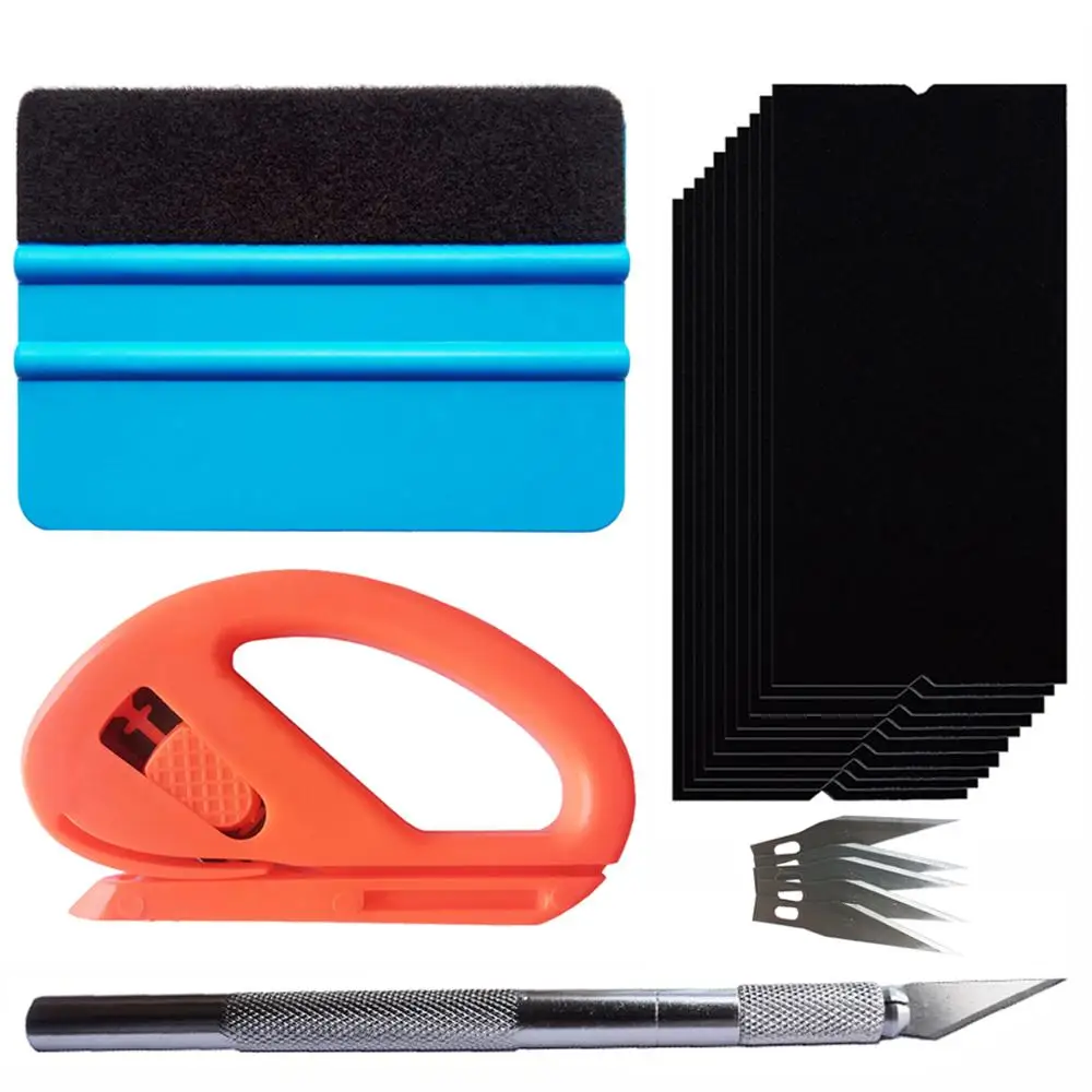 

Car Vinyl Wrap Film Squeegee Spare Felts Safety Cutter Sculpture Graver Knife Extra Blades Vehicle Sticker Installation Kit K109
