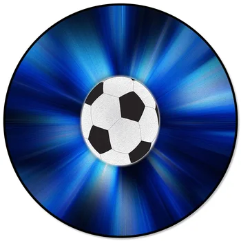 

Sport Football Purple Art Pattern Rugs and Carpets for Home Living Room Round Rug for Children Rooms Non-slip