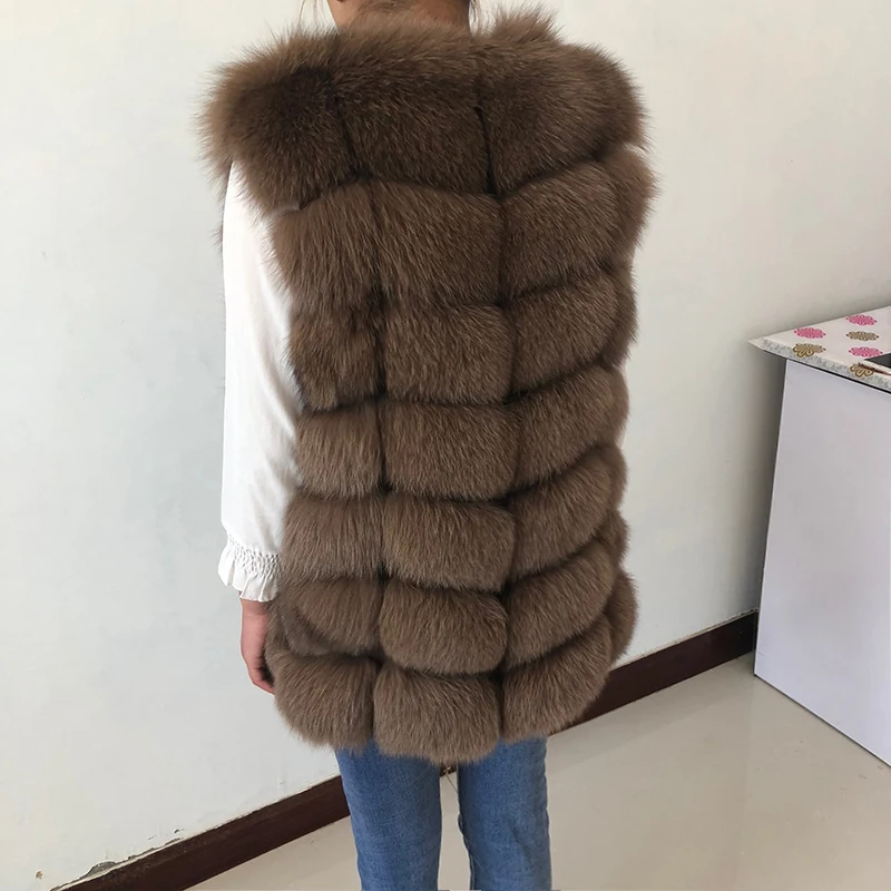 packable down jacket Natural Real Fox Fur Vest Jacket Waistcoat Short sleeveless Vestwoman winter warm Natural Fur Vest Real Fur Jacket Fox Fur Coats puffer coat with hood