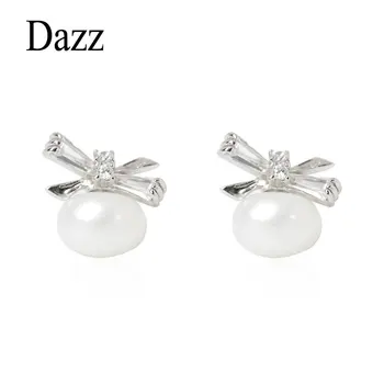 

Dazz New Fashion Women's Natural Freshwater Pearl 925 Sterling Silver Bow Round Party Daily Girls Festival Exquisite Ear Jewelry