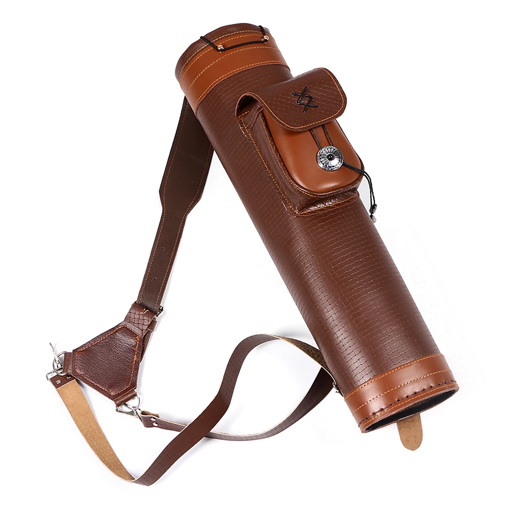 

Hunting Archery Quiver Arrow Holder Storage Shoulder Bag Tube Camping Hiking Arrow Storage Tube Cow Leather