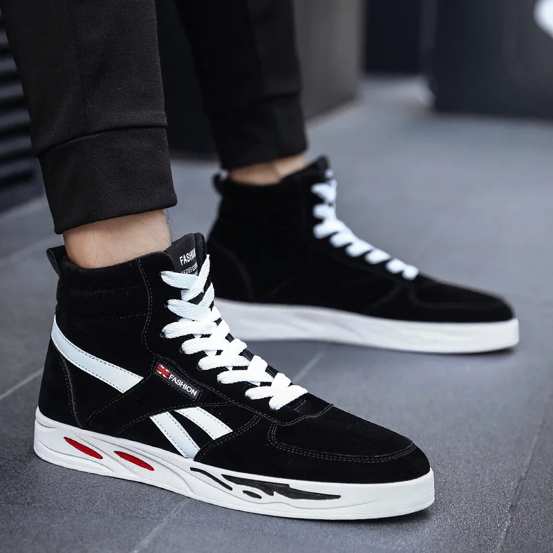 

Autumn Hight-top Canvas Shoes Men Sports Footwear Students High Wedge Shoes Korean-style Winter Cloth Shoes Trend Shoes Men Shoe