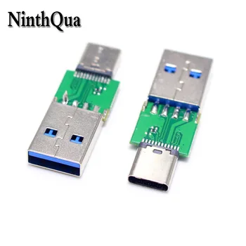 

1pcs type-C male plug to USB3.1 with testing board for quick chanrging DIY Repairs Data Cable OTG Wire EXtension Cord