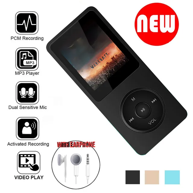 Mini Playback Mp3 Lossless Sound Music Player Fm Recorder Tf Card 80 Hours Mp3 Player With Earphone Support Tf Card not Include