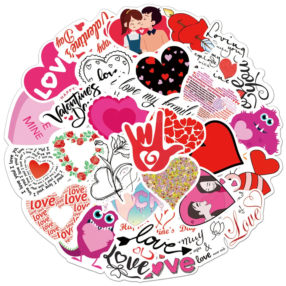 10/30/50PCS LOVE Love Graffiti Stickers Laptop Suitcase Waterproof Guitar Skateboard Decoration Stickers Toys Wholesale