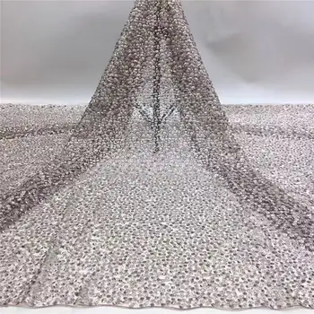 

African Lace Fabric sequins gold Embroidered Nigerian Laces Fabric Bridal High Quality French Tulle Lace Fabric For Women Dress