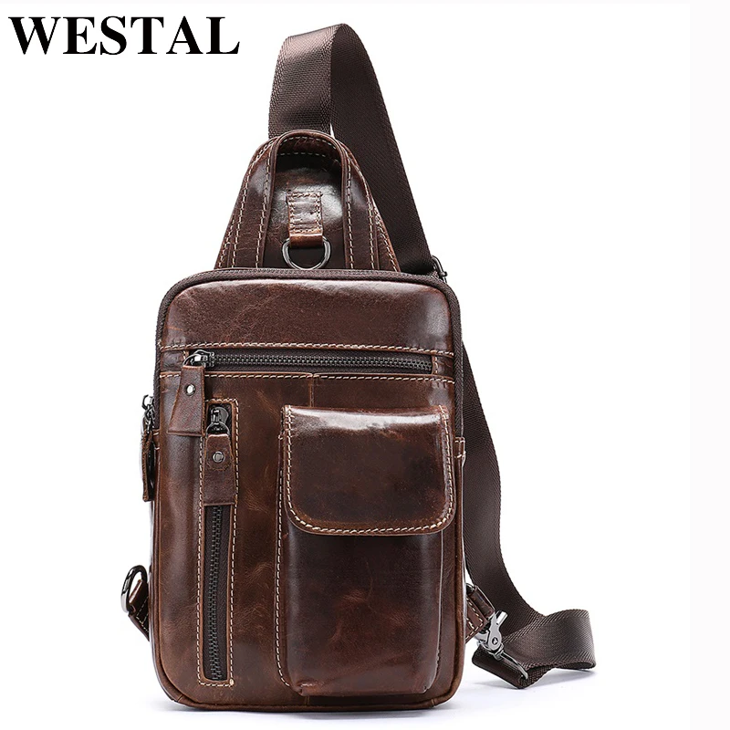 leather chest sling bag