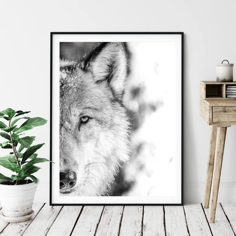Black-White-Wolf-Print-Forest-Animal-Photography-Poster-Wilderness-Wall-Art-Canvas-Painting-Wall-Picture-Living (3)
