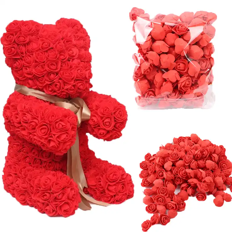 bear made of real roses
