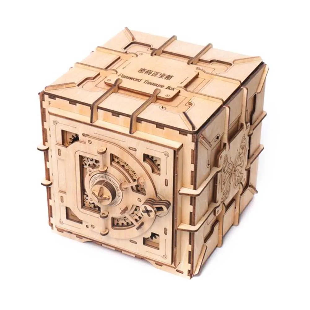 Механическая коробка передач для девочек серьги кольцо 3D Treasure Box пароль игрушка