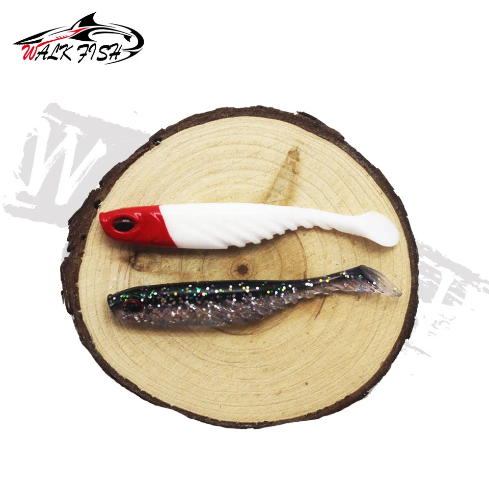 WALK FISH 5PCS/Lot Silicone soft Bait Worms Fishing Lures Jig Wobblers 70mm  2.6g T-Tail Rubber Artificial Lure Shads Bass Pesca